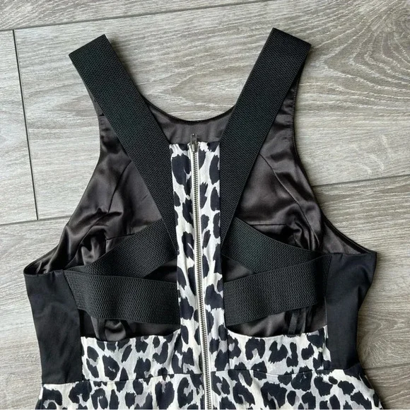 French Connection Leopard Print Racerback Cocktail Dress - Picture 10 of 13